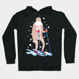 Skiing Naked Santa Hoodie